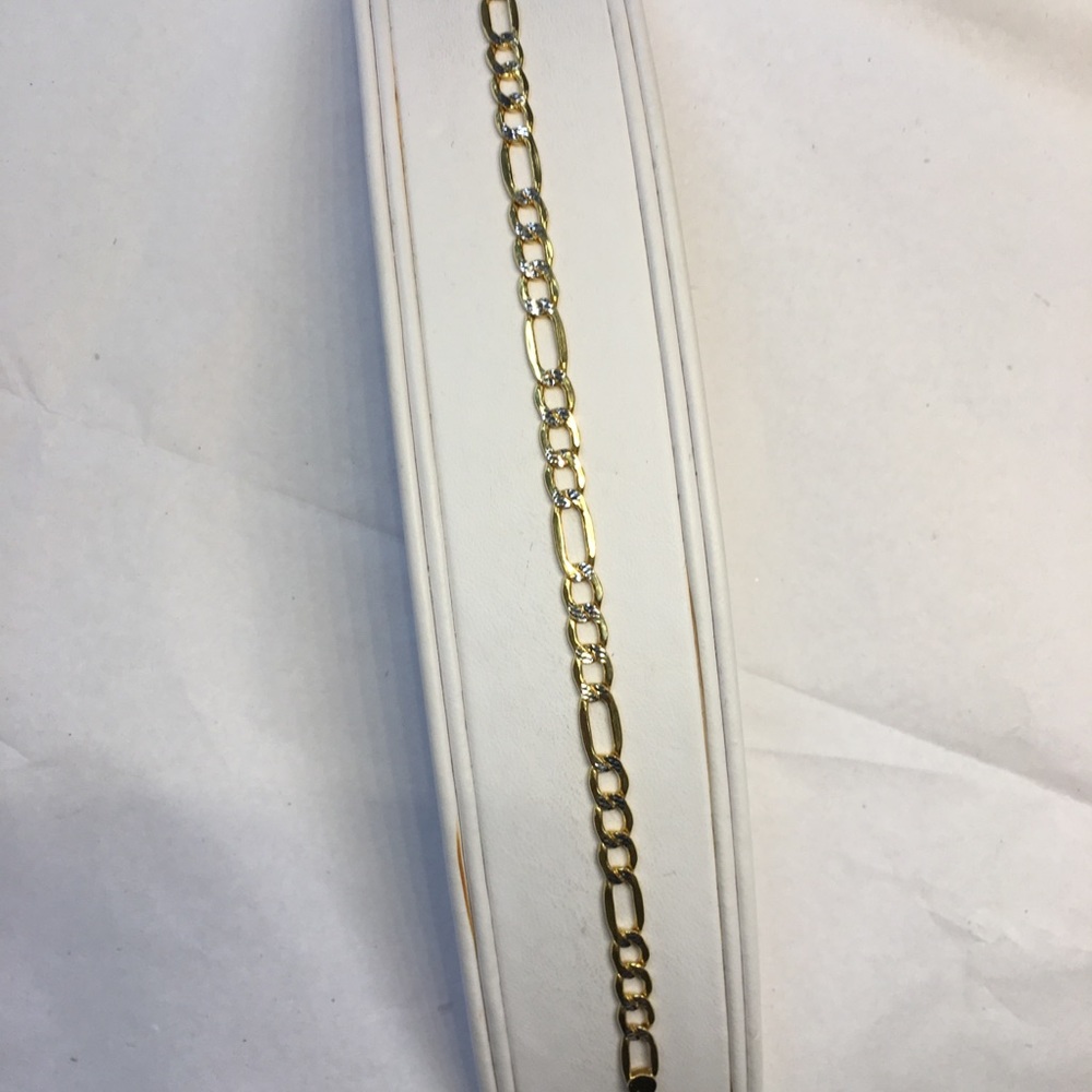 New 14K yellow gold diamonds cut bracelet 3.5mm
